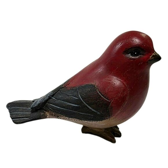 3 Vintage Tii Bird Figurine Red Tanager Bluebird Brown Wren Rustic Country Decor - Picture 5 of 16